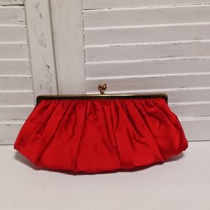 Ingber Vintage Red Satin Clutch